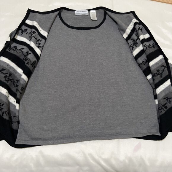 Alfred Dunner Woman Mock Twinset Cardigan Built in Tank Wool Blend sz PXL Petite - Picture 10 of 13